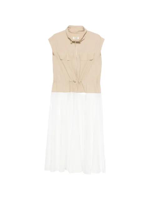 half-zip two-tone midi dress by PSOPHIA