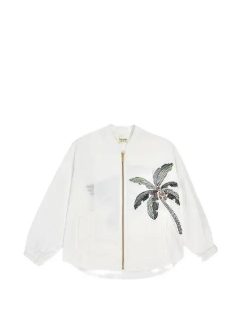 palm-print zip jacket by PSOPHIA
