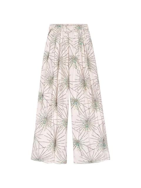 patterned-detail palazzo trousers by PSOPHIA