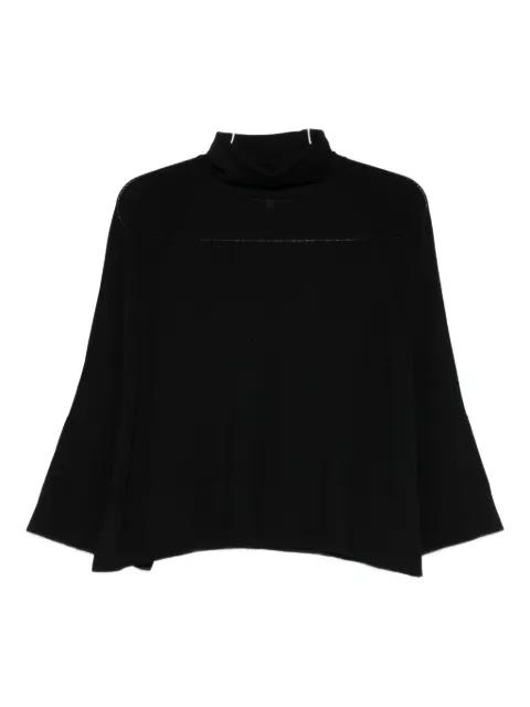 roll neck panelled sweater by PSOPHIA