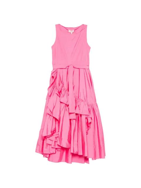 ruffled tie midi dress by PSOPHIA