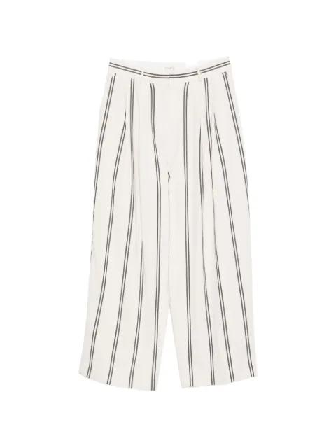 stripe-pattern pleated trousers by PSOPHIA