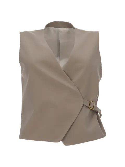 Angela wrap-style buckle-fastening waistcoat by PT TORINO