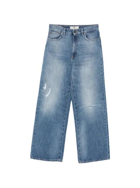 Miley distressed-detail wide-leg jeans by PT TORINO