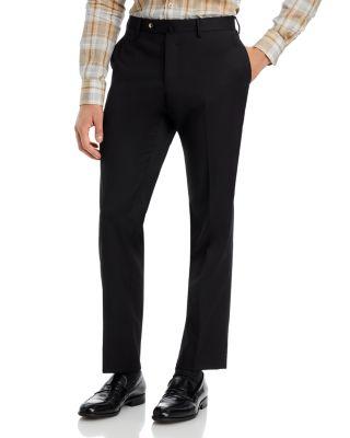Slim Fit Flat Front Wool Trousers by PT TORINO