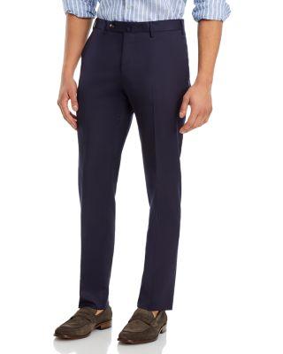 Slim Fit Flat Front Wool Trousers by PT TORINO