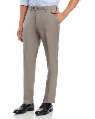 Slim Fit Flat Front Wool Trousers by PT TORINO