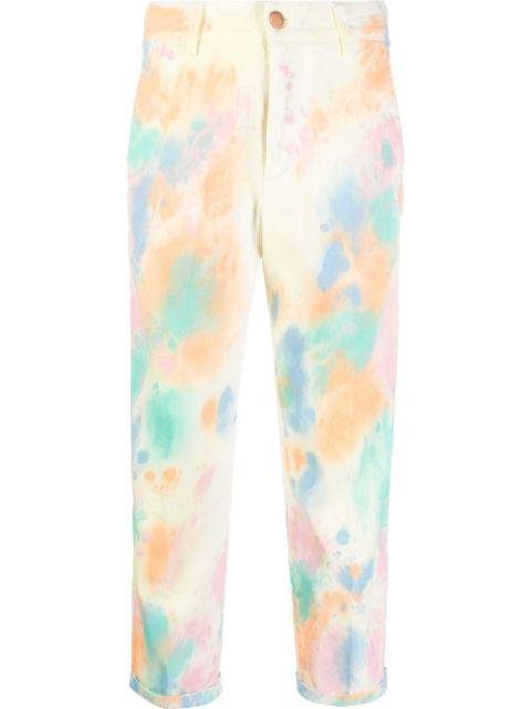 abstract-print pressed-crease cropped trousers by PT TORINO