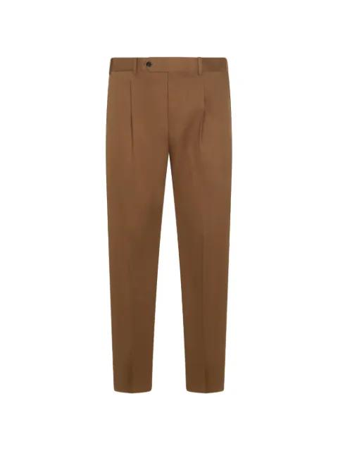 button-fastening pleated cotton trousers by PT TORINO