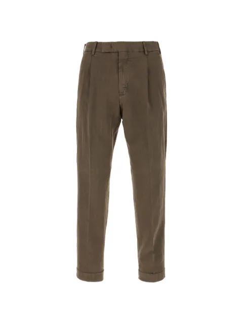button herringbone trousers by PT TORINO