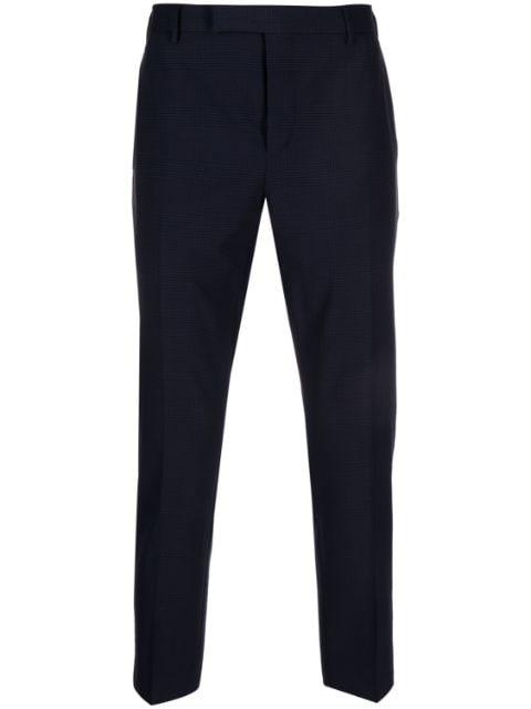 check-print tapered trousers by PT TORINO