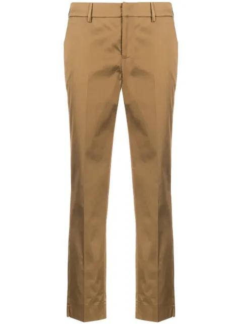 cropped slim-fit trousers by PT TORINO
