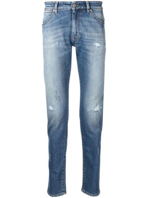 distressed slim-cut jeans by PT TORINO