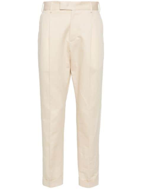 feather-detail poplin trousers by PT TORINO