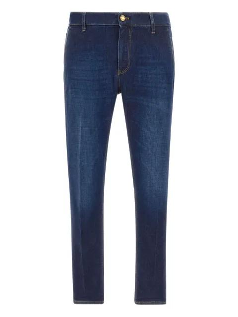 four-pocket leather-patch jeans by PT TORINO