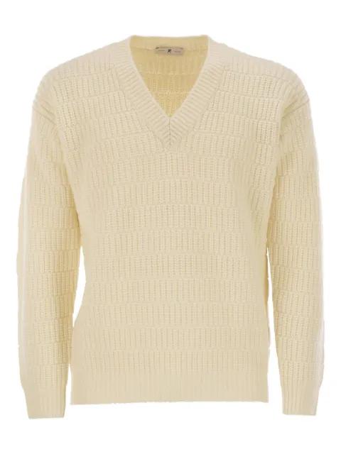geometric v-neck sweater by PT TORINO