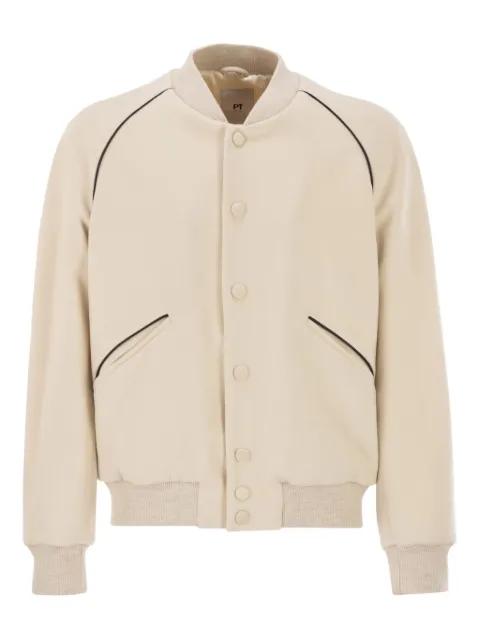 piped-trim bomber jacket by PT TORINO