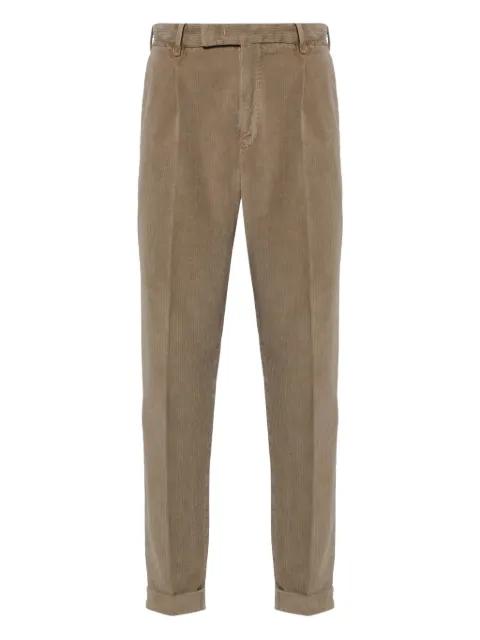 pleat-detail corduroy trousers by PT TORINO