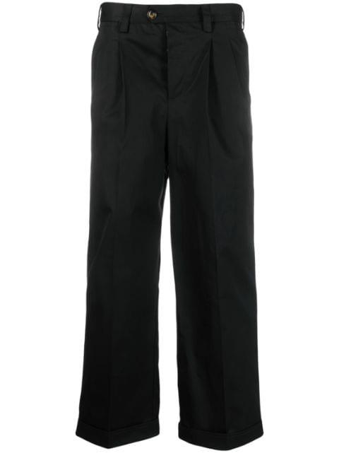 pleated-edge cropped trousers by PT TORINO
