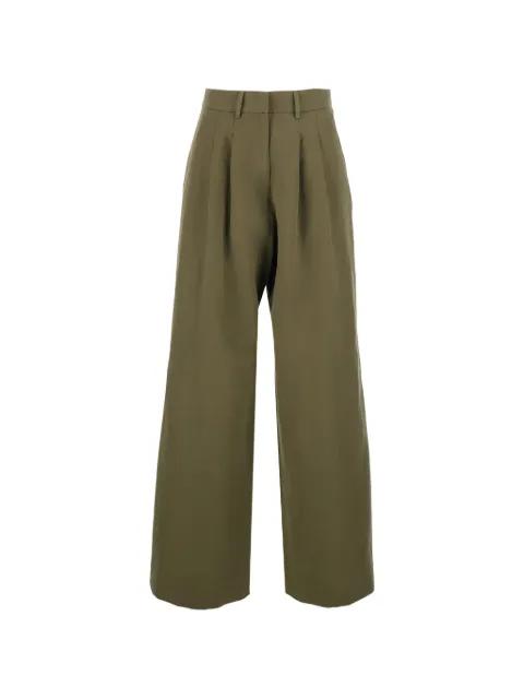 pleated wide-leg linen trousers by PT TORINO