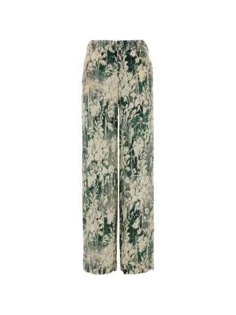 printed satin wide-leg trousers by PT TORINO