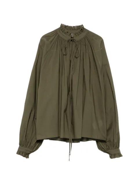 ruffled-trim pleated blouse by PT TORINO
