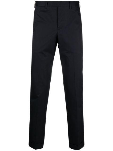 slim-fit cotton tailored trousers by PT TORINO