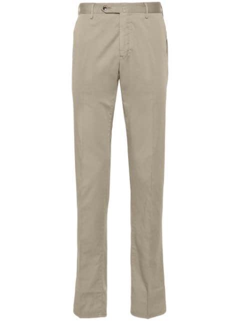 tapered-leg cotton-blend chino trousers by PT TORINO