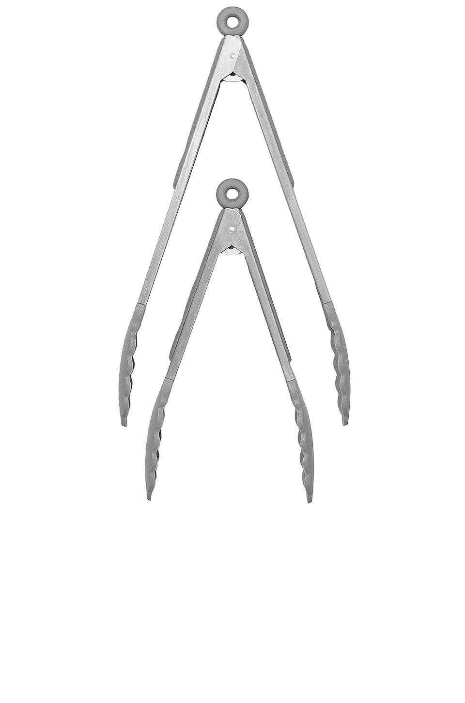 Public Goods Stainless Kitchen Tongs Set in Grey by PUBLIC GOODS