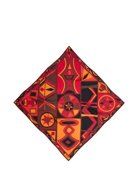 Bongo-print silk carrè scarf by PUCCI