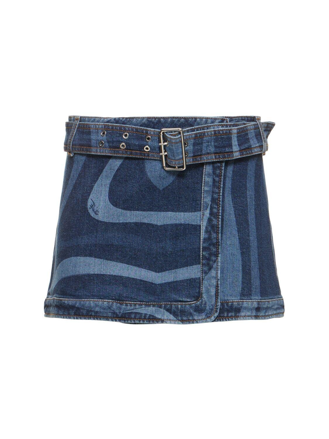 Denim Mini Skirt W/belt by PUCCI