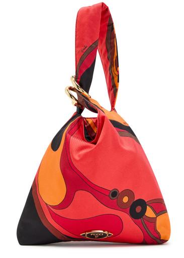 Emilio printed silk-twill top handle bag by PUCCI