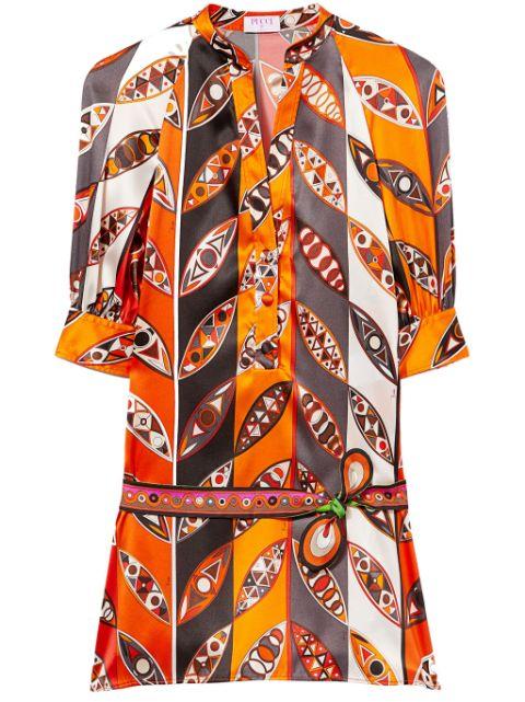 Girandole-print shirt minidress by PUCCI