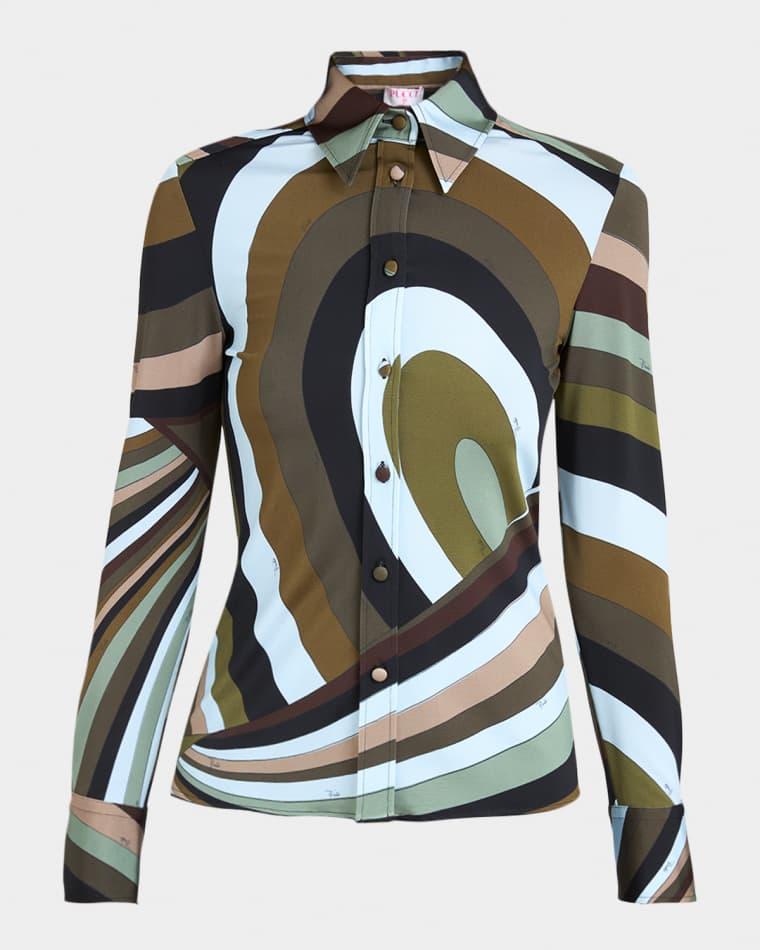 Iride Jersey Button-Down Shirt by PUCCI