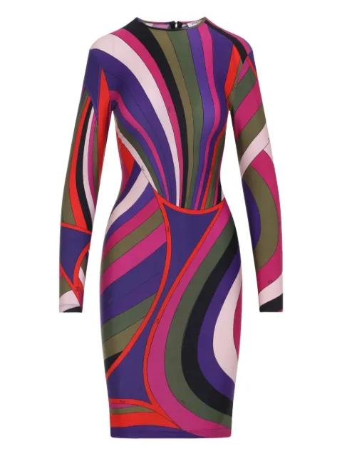 Iride-print long-sleeve dress by PUCCI