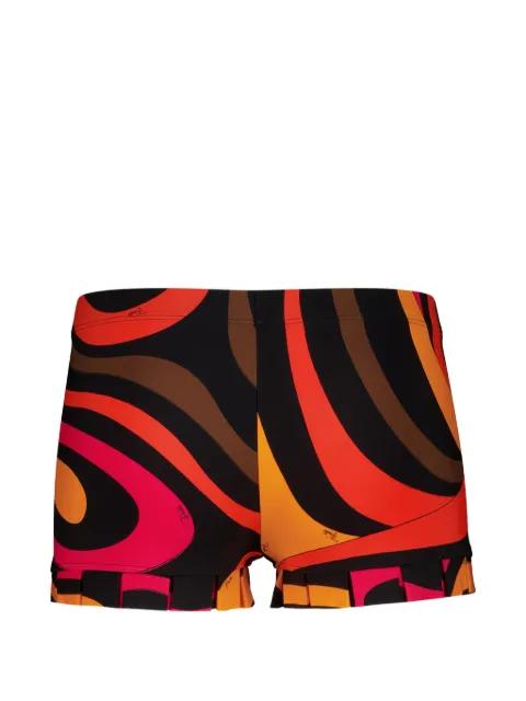 Iride-print pleated-trim mini shorts by PUCCI