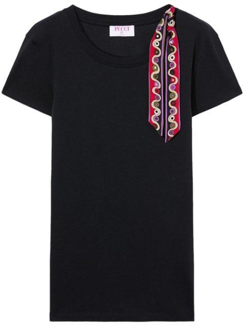 Iride-print ribbon T-shirt by PUCCI