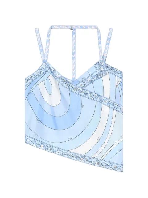 Iride-print silk scarf top by PUCCI