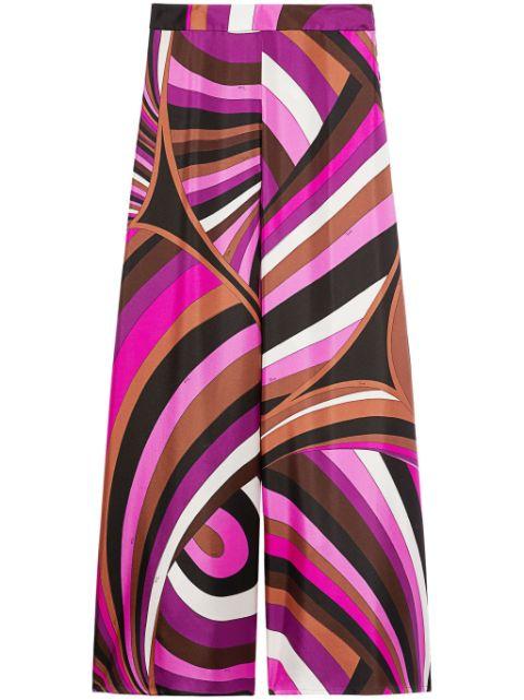 Iride-print silk trousers by PUCCI