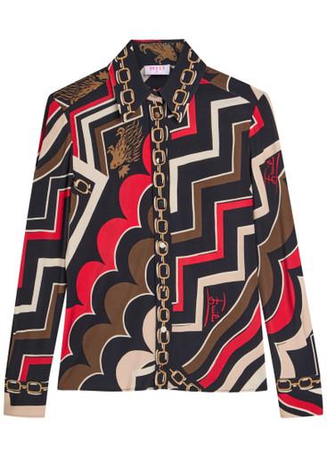 Istrice printed satin shirt by PUCCI
