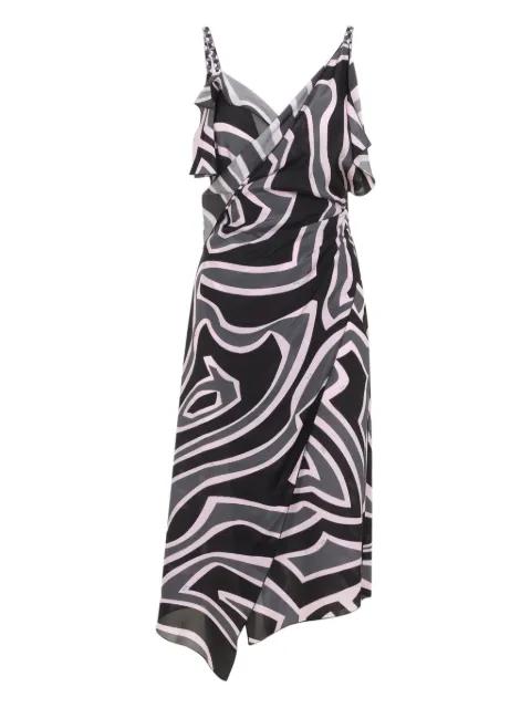 Labirinto-print asymmetric dress by PUCCI