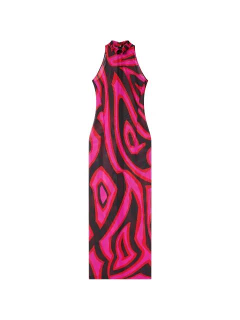 Labirinto-print long fitted dress by PUCCI