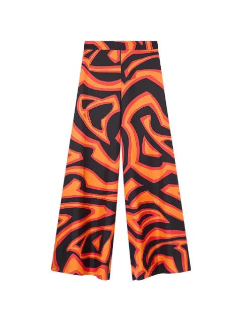 Labirinto-print silk palazzo pants by PUCCI