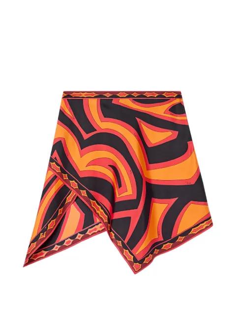 Labirinto-print silk scarf skirt by PUCCI