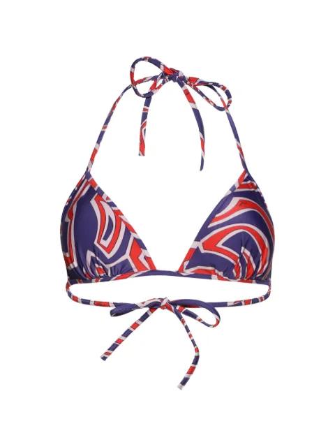 Labirinto-print triangle bikini top by PUCCI