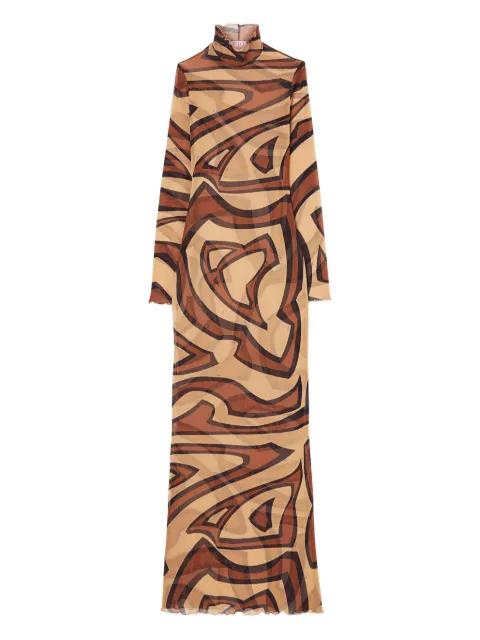 Labirinto-print tulle dress by PUCCI