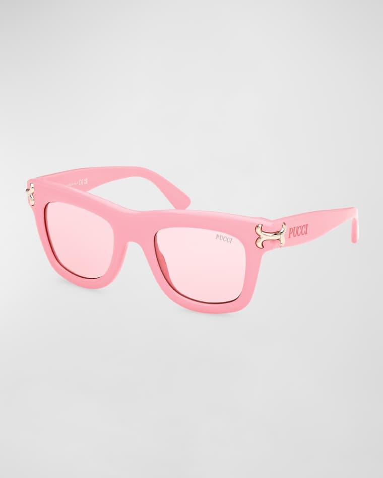 Logo Acetate Square Sunglasses by PUCCI