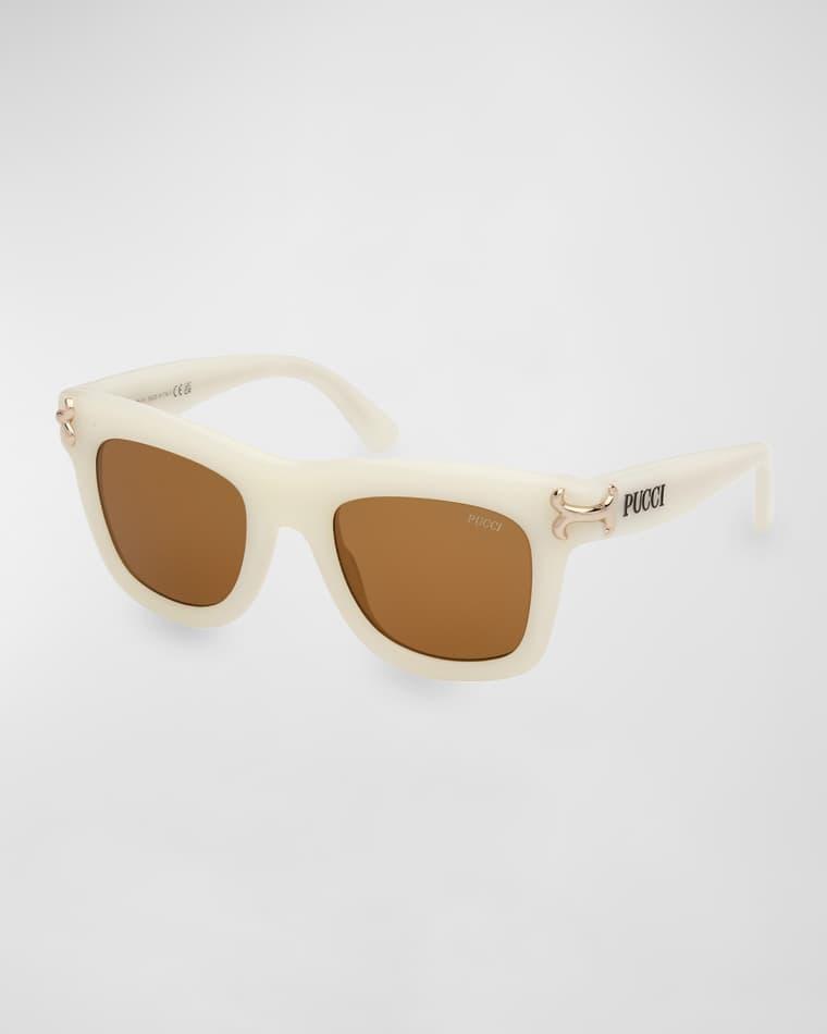 Logo Acetate Square Sunglasses by PUCCI