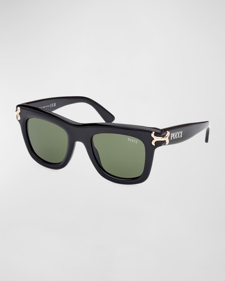 Logo Acetate Square Sunglasses by PUCCI