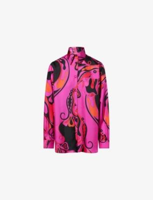 Long-Sleeve Printed Satin Shirt by PUCCI